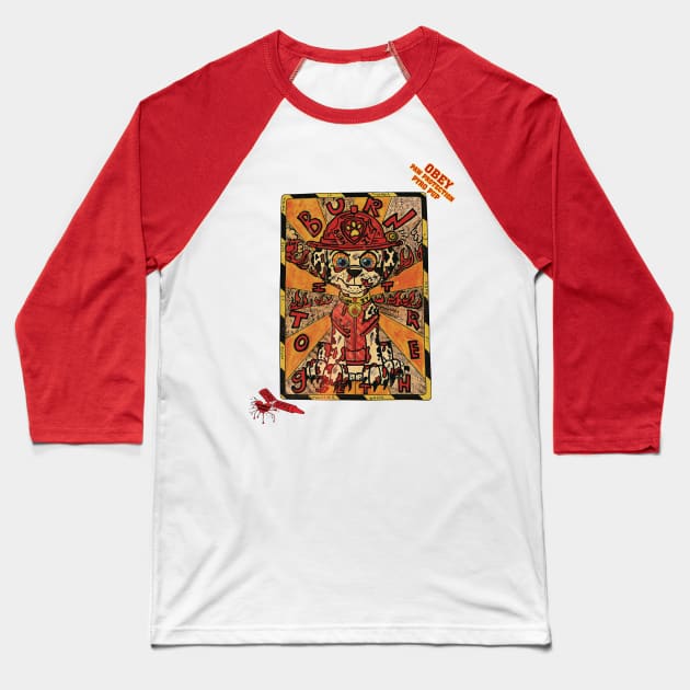 Pyro Pup Baseball T-Shirt by Daddy's Coloring Books